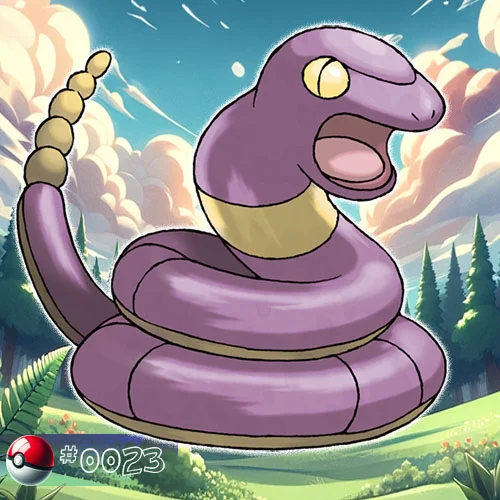 Ekans Pokémon slithering through forest underbrush
