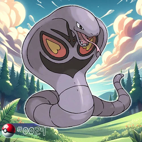 Arbok Pokémon coiled in a forest setting