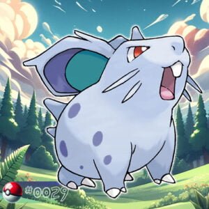 Pokémon Generation I 43 Nidoran♀ Pokémon among the forest ferns