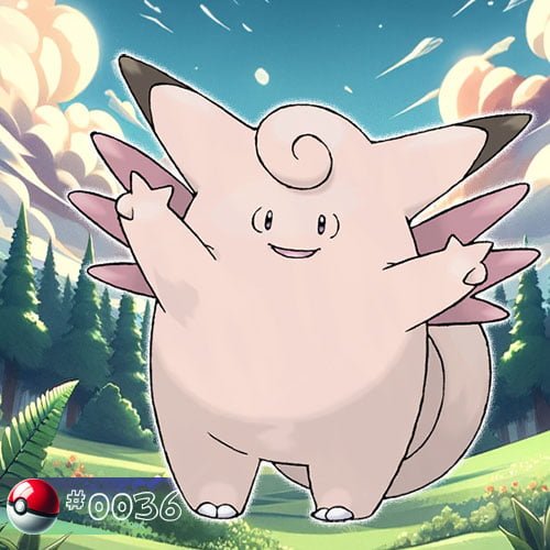 Clefable 1 Clefable Pokémon amidst magical forest surroundings