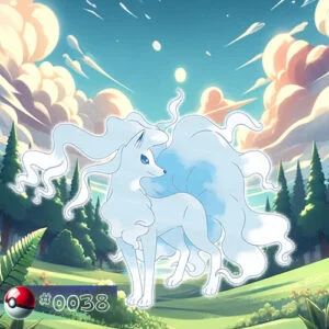 Ninetales alolan form Pokémon in the heart of the forest