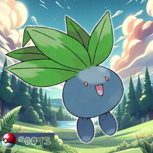 Pokémon Generation I 59 Oddish Pokémon peeking out of forest undergrowth