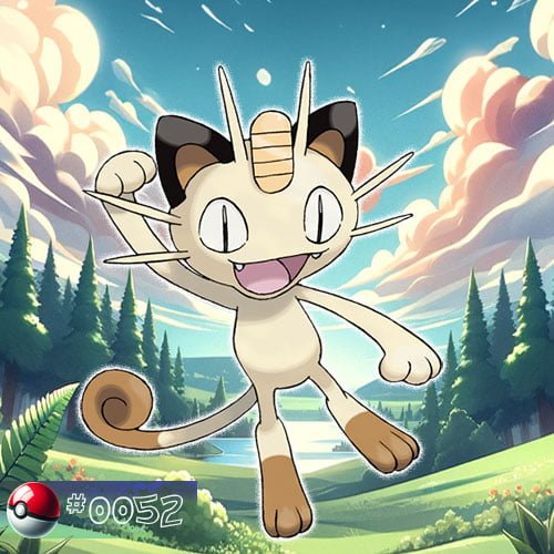 Meowth 1 Meowth Pokémon on a forest prowl