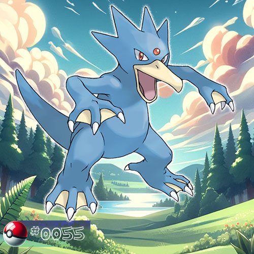 Golduck 1 Golduck Pokémon standing by the water in a forest