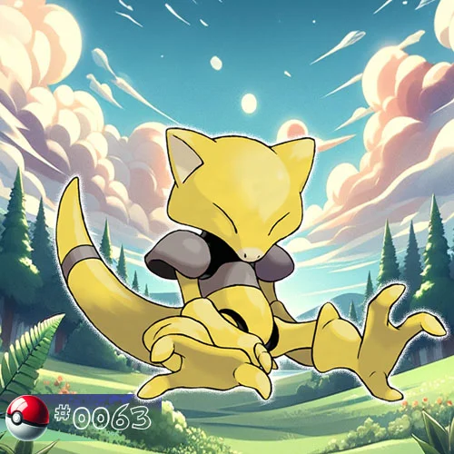 Abra 1 Abra Pokémon sleeping peacefully in a forest meadow