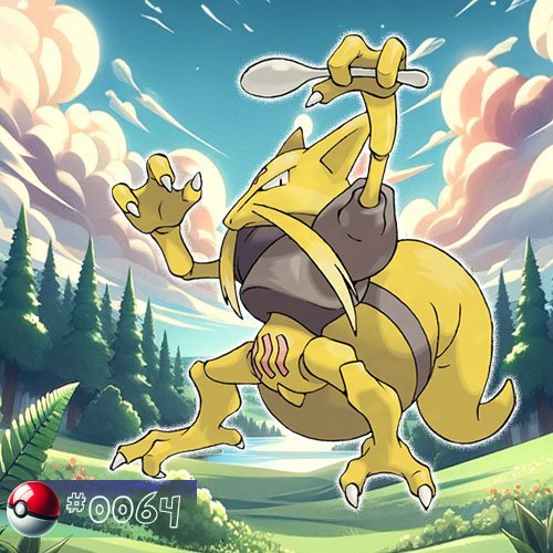Kadabra 1 Kadabra Pokémon wielding a spoon in a mystical forest