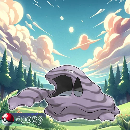 Muk Pokémon sludge body encompassing a forest clearing
