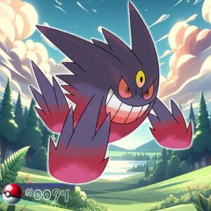 Mega Gengar roaming in the forest