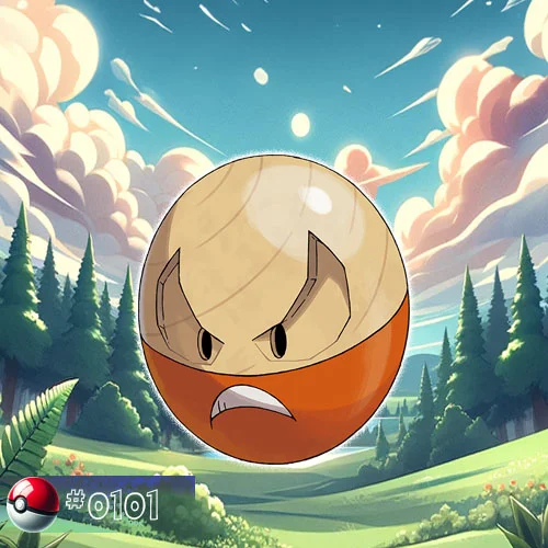 Hisuian Form Electrode Pokémon charged up amidst forest foliage