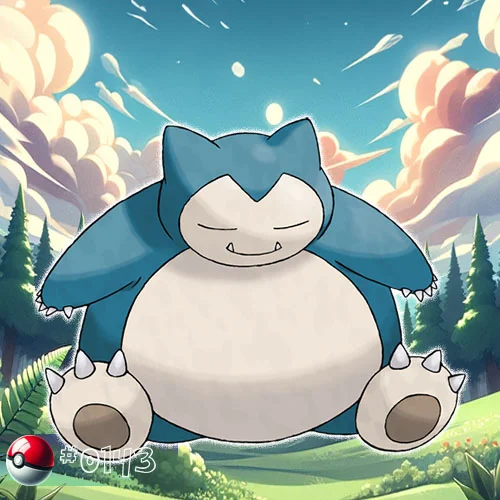 Snorlax Pokémon sleeping peacefully under the forest canopy