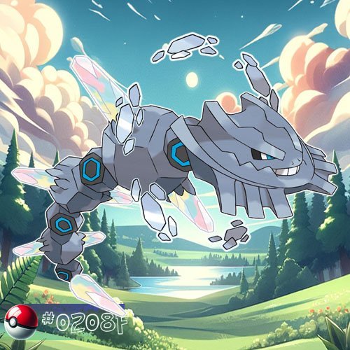 Mega Steelix is an enormous, serpentine Pokémon with a body made of shiny, metallic segments, and represents the special evolved form of Steelix.