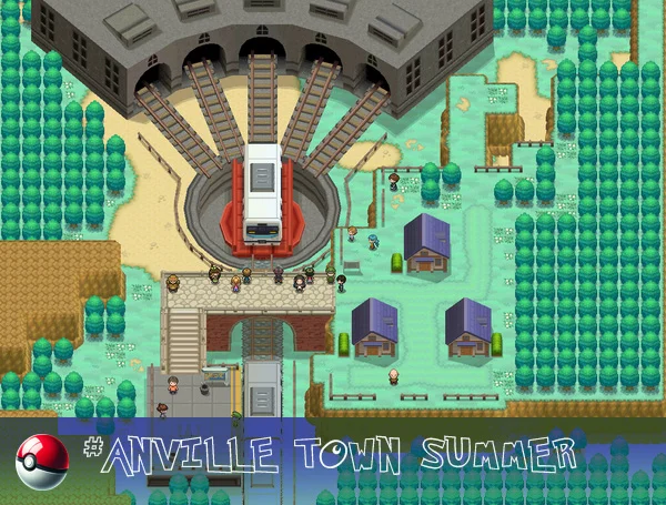 Anville Town is a secluded hamlet nestled in Unova in summer.