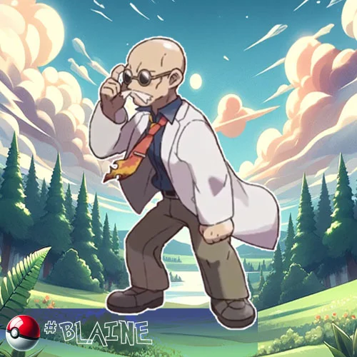 Blaine - a Gym Leader of Cinnabar Island's (later the Seafoam Islands') Gym in Kanto region, interested in Fire-type Pokémon.