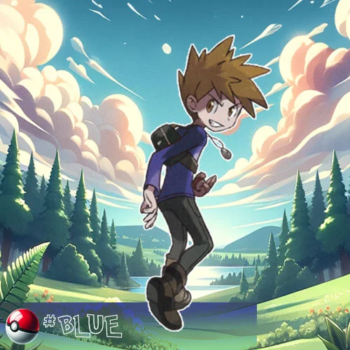 Blue - the Viridian City Gym Leader and a former Pokémon Champion.