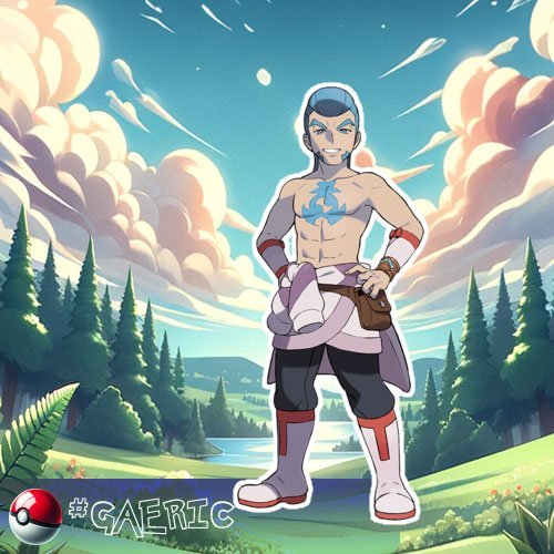 Ice type 14 Gaeric - Lord of the Tundra, in the Alabaster Icelands of Hisui, a member of the Pearl Clan and an Ice-type Pokémon Trainer.