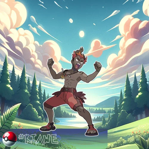 Alola region 16 Kiawe - the Trial Captain of Akala Island's Wela Volcano Park interested in Fire-type Pokémon.