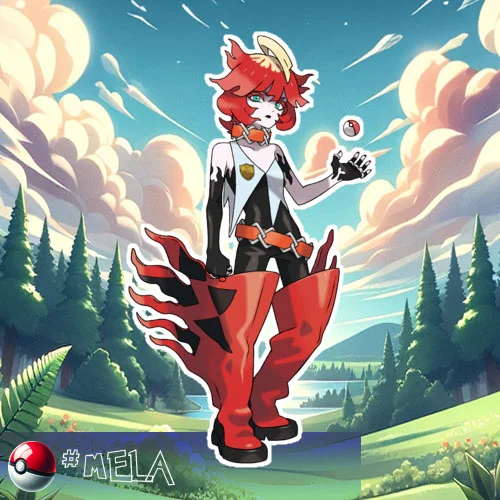 Mela - the boss of Team Star's Fire crew, the Schedar Squad and a Fire-type Pokémon Trainer.