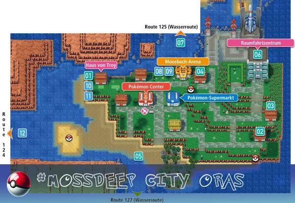 Mossdeep City, a coastal urban center situated on the northernmost islands of the Hoenn region.