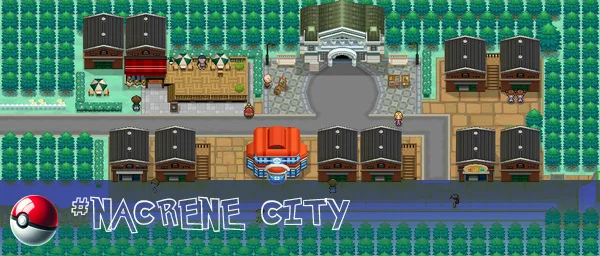 Nacrene City, a city situated in the southeastern part of the Unova region.