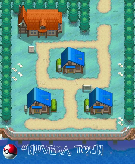 Nuvema Town, a town nestled in the southwestern part of the Unova region.