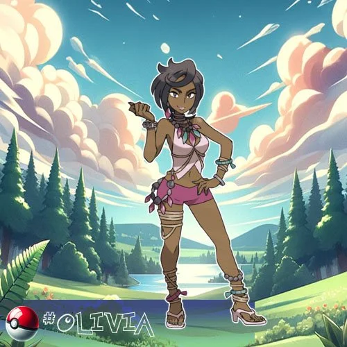 Alola region 22 Olivia - the Kahuna of Akala Island and Alola'S Elite Four member, specialized in Rock-type Pokémon.