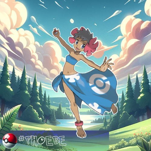 Ghost type 7 Phoebe - a member of the Hoenn Elite Four, specialized in Ghost-type Pokémon.