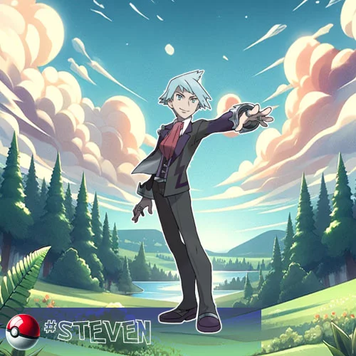 Steven Stone Steven Stone - the Champion of the Hoenn region specialized in Steel-type Pokémon.