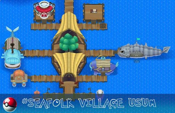Alola region 11 Seafolk Village a seaside settlement located on Poni Island in the Alola region.