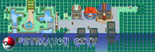Striaton City, the urban center located in the southwestern part of the Unova region in summer.