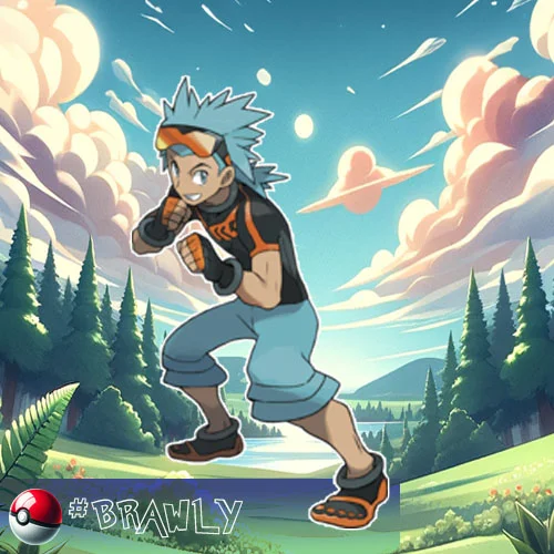 Alola region 14 Brawly - a Gym Leader of Dewford Town Gym specialized in Fighting-type Pokémon.