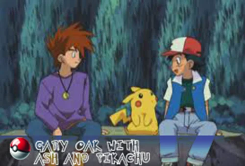 Gary Oak 3 Gary Oak with Ash and Pikachu.