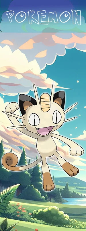 All Pokémon with Pokédex cover photo - Meowth.