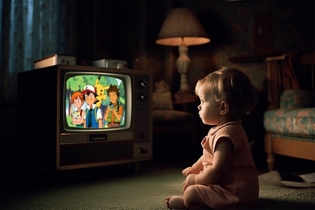 Introducing your ultimate Pokémon resource for fans 1 Small kid is watching pokemon tv show in 1990.