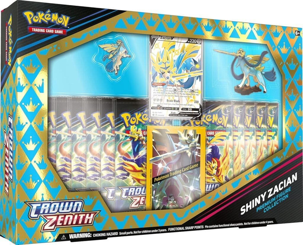 Crowned Zacian and Crowned Zamazenta 10 Pokemon Crown Zenith Shiny Zacian Premium Figure Collection