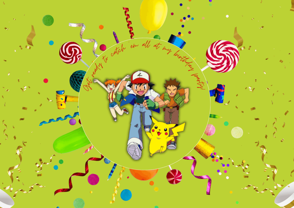 Pokémon themed birthday party 3 Invitation for a birthday party in Pokemon style 1